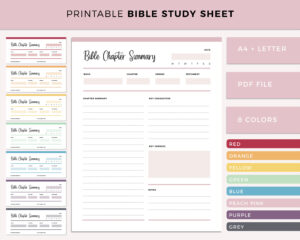 Bible Study Printable Bible Chapter Summary Bible Study Journal Pages Faith Journal Bible Journalling A4 And Letter Size Etsy