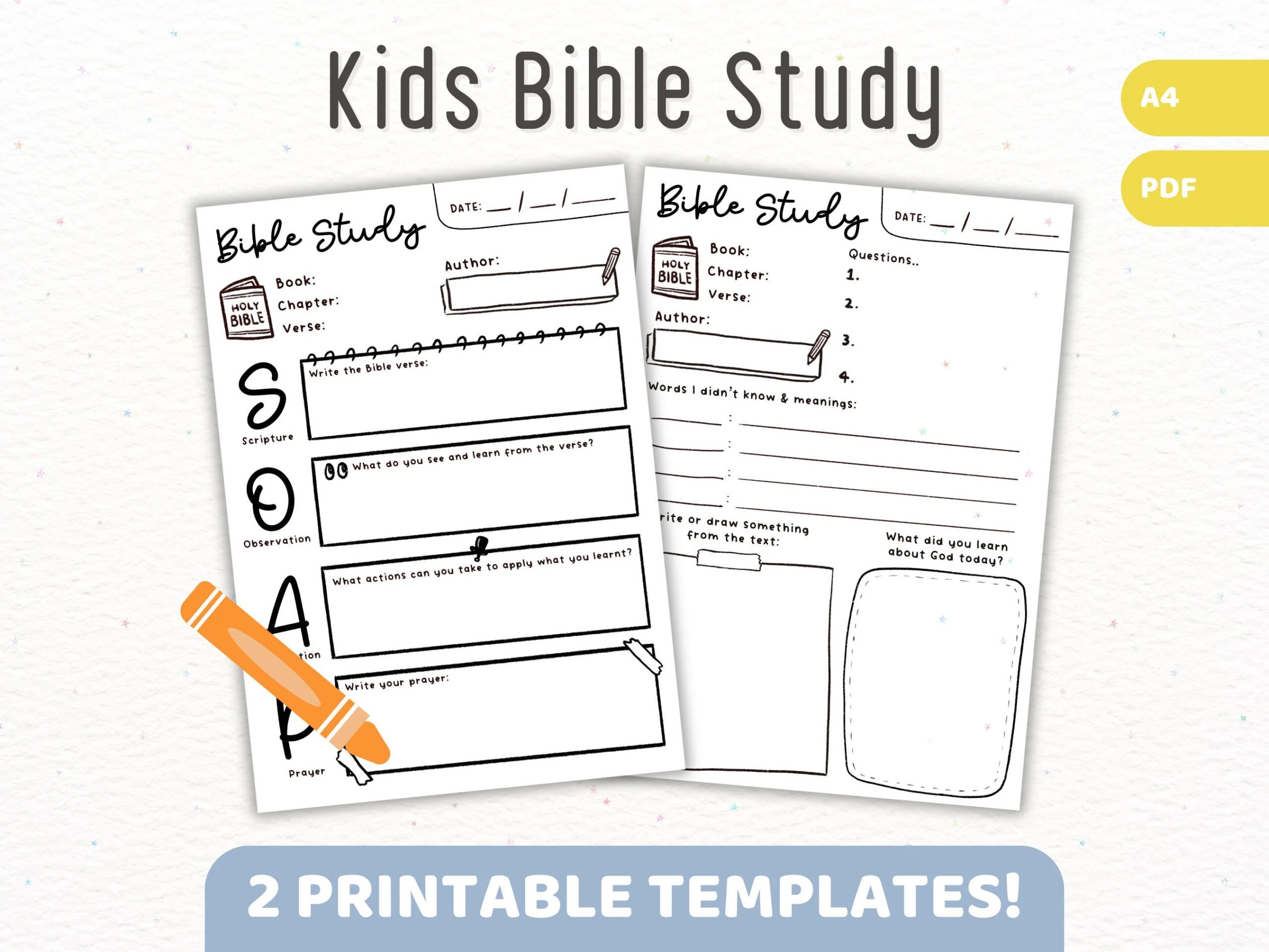 Bible Study Printable For Children Kids Elementary School Youth SOAP Method Digital Christian Youth Worksheet Activity Sunday School Etsy New Zealand