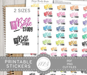 BIBLE STUDY Printable Planner Stickers Faith Planner Stickers Church Planner Stickers Bible Journaling Stickers Cut Files SS133 Etsy