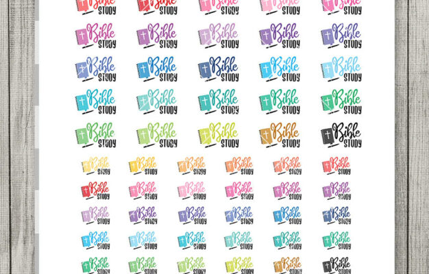 BIBLE STUDY Printable Planner Stickers Faith Planner Stickers Church Planner Stickers Bible Journaling Stickers Cut Files SS133 Etsy