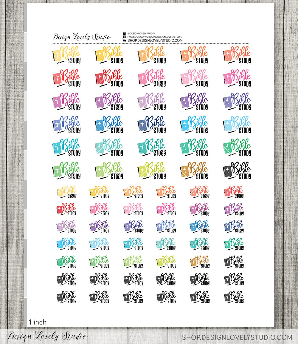 BIBLE STUDY Printable Planner Stickers Faith Planner Stickers Church Planner Stickers Bible Journaling Stickers Cut Files SS133 Etsy