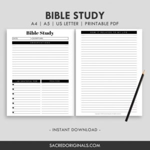Bible Study Printables Sacred Originals