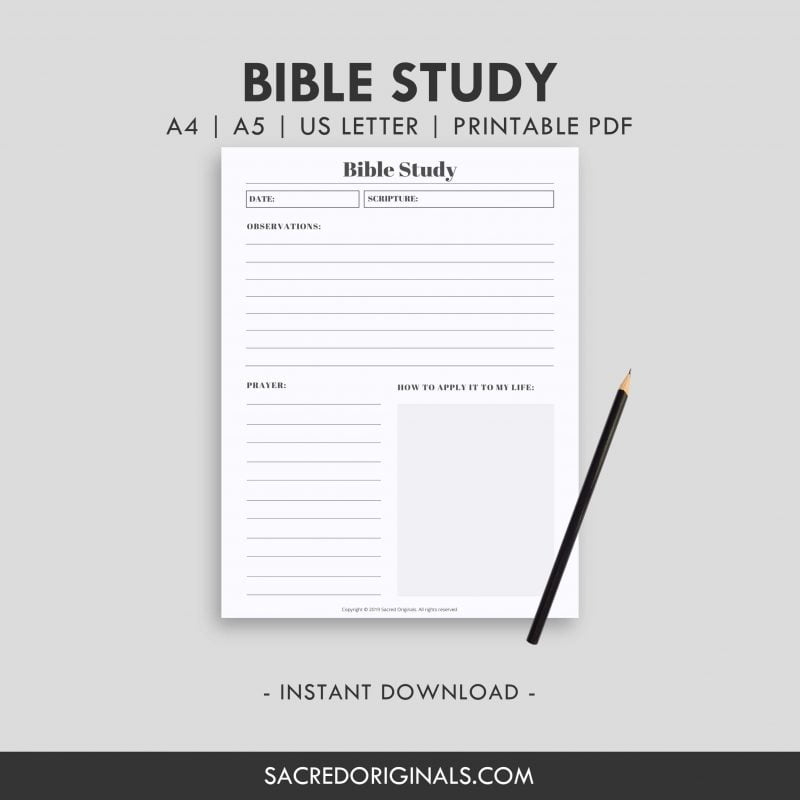 Bible Study Printables Sacred Originals