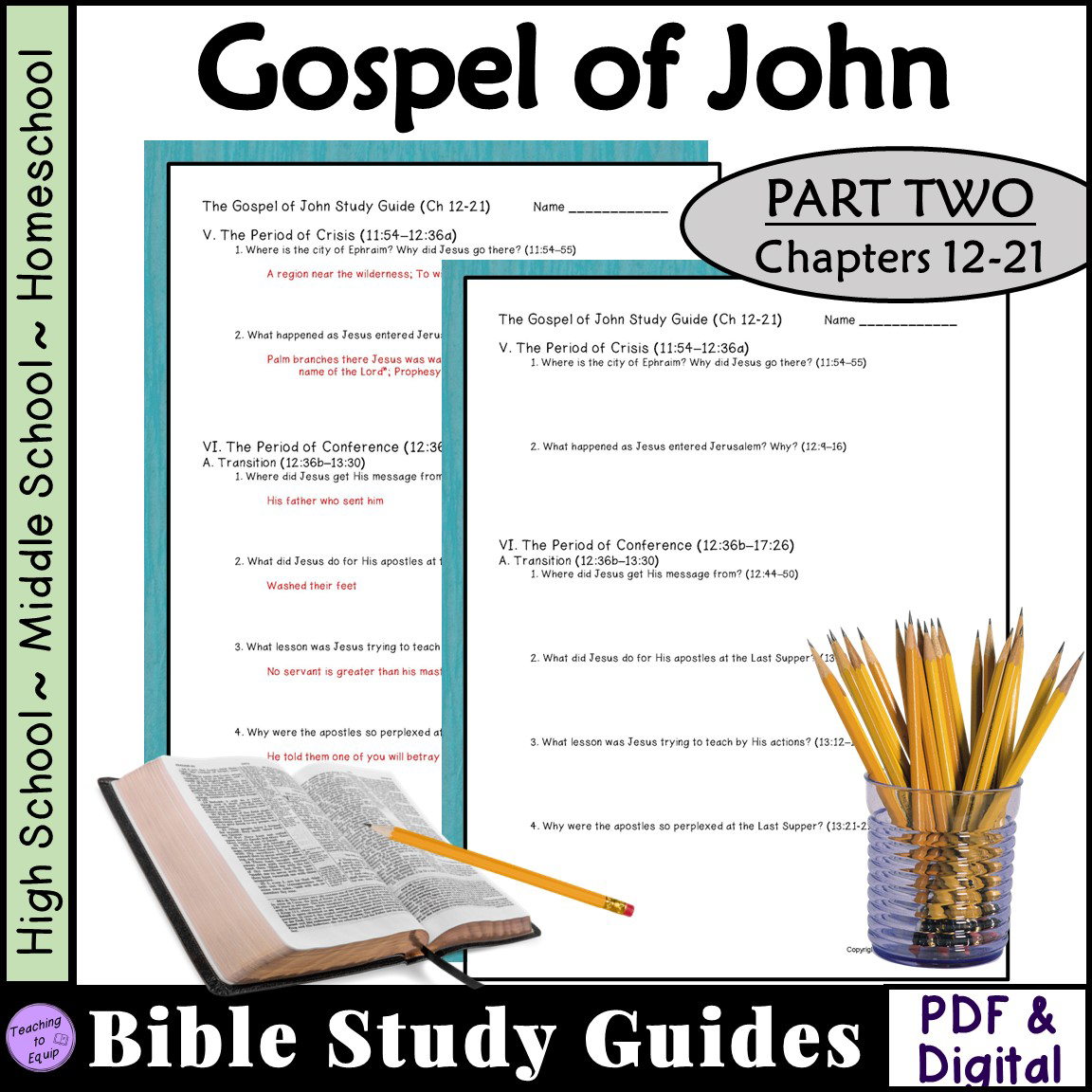 Bible Study Questions For John CH 12 21 Made By Teachers