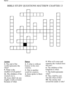 BIBLE STUDY QUESTIONS MATTHEW CHAPTER 13 Crossword WordMint