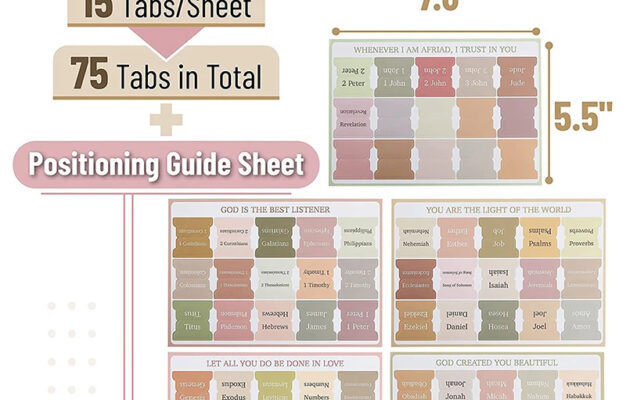 Bible Study Supplies Spanish Bible Tabs 80 Repositionable Laminated Stickers Large Print Bible Tabs For Women