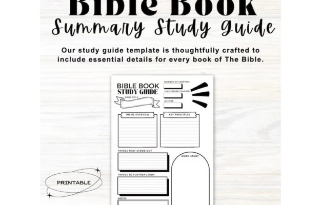 Bible Study Template Bible Study Printable Bible Study Guide Bible Book Summary Bible Study Journal Bible Journaling Printable Etsy