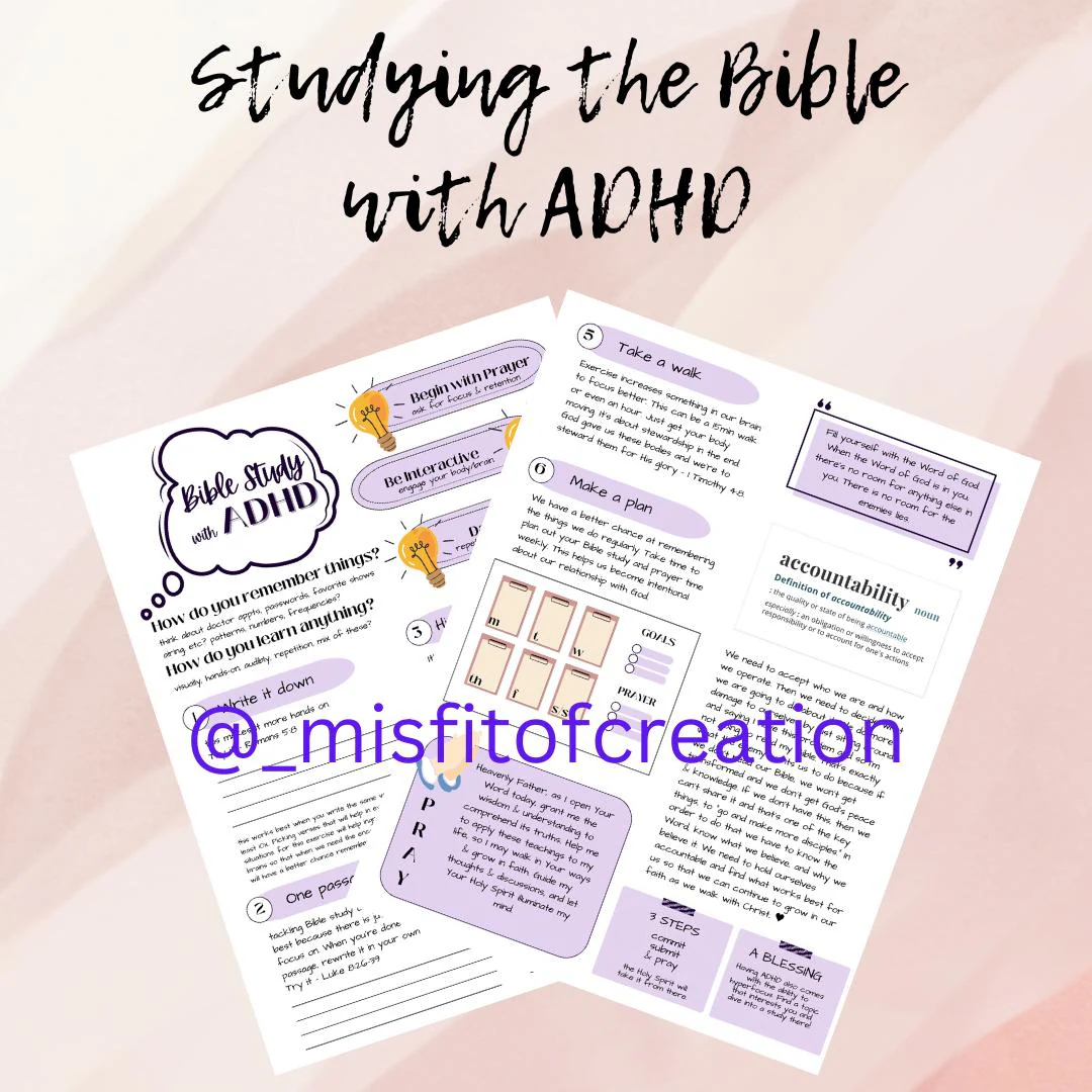 Bible Study With ADHD Etsy