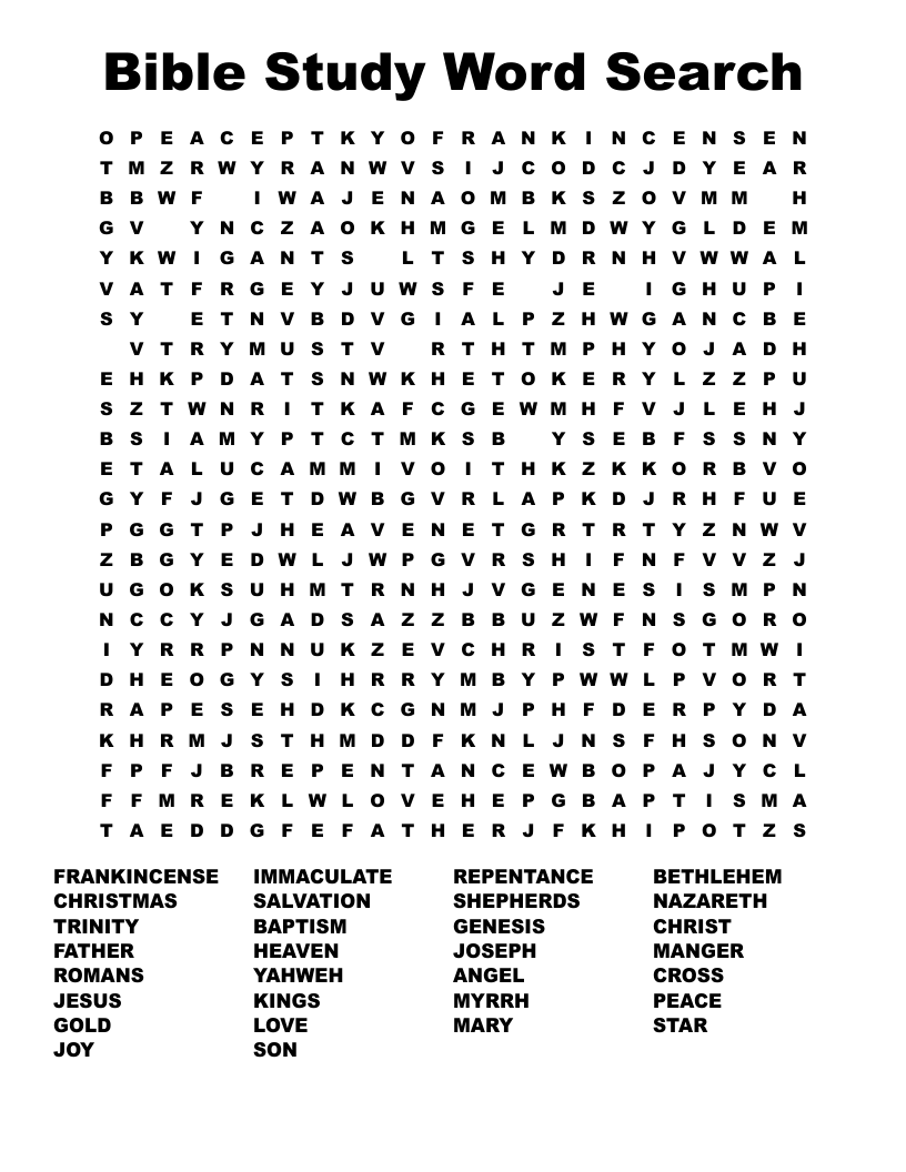 Bible Study Word Search WordMint