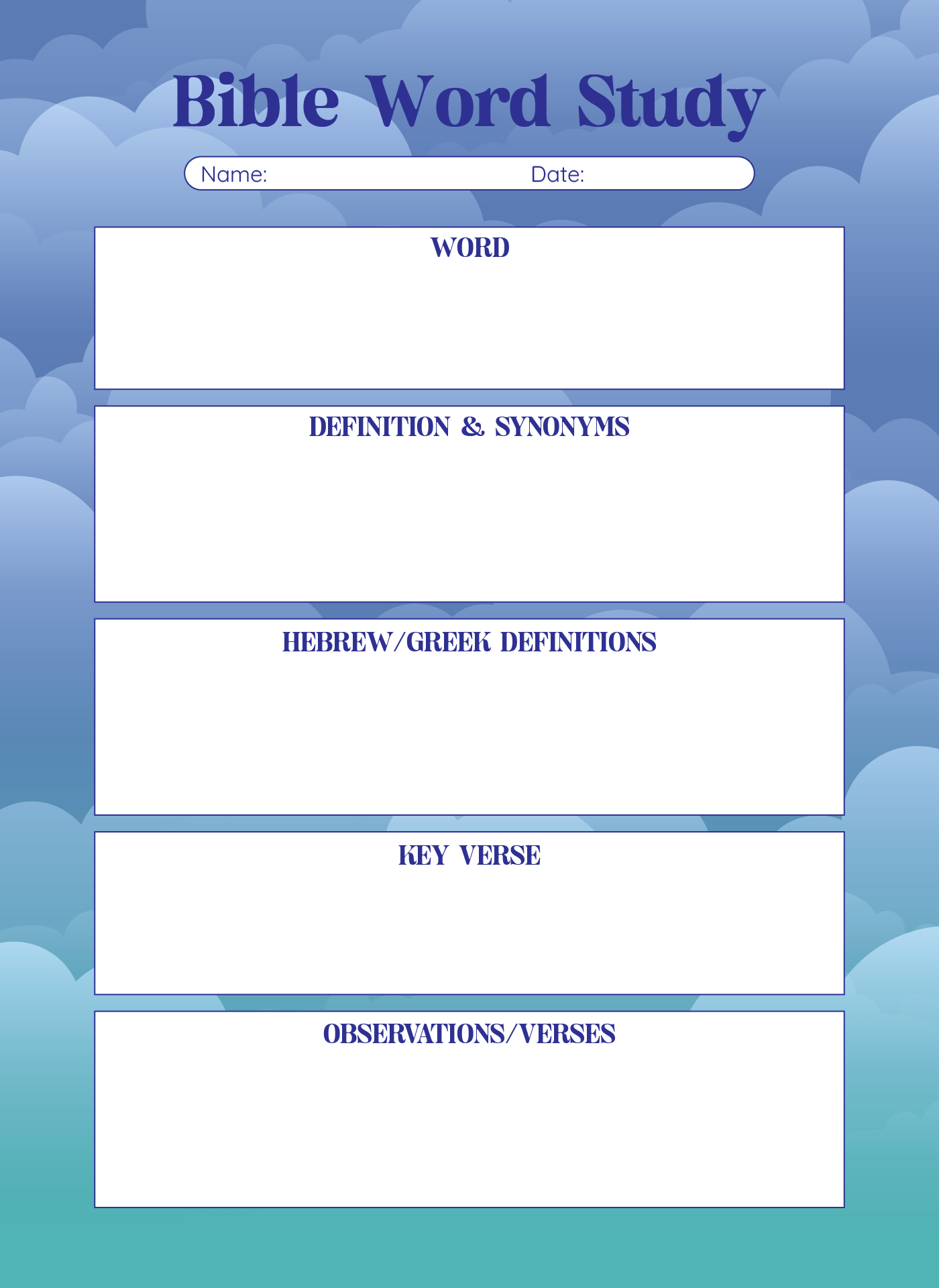 Printable Bible Study Workbook PDF