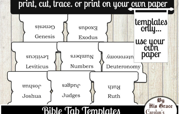 Bible Tab Templates 66 Bible Tabs labels Black White Ink Saver Digital Download Print Own Your Own Paper Stickers Etsy