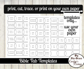 Bible Tab Templates 66 Bible Tabs labels Black White Ink Saver Digital Download Print Own Your Own Paper Stickers Etsy