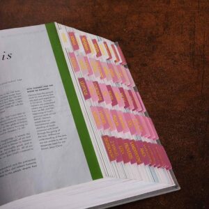 Bible Tabs 75 Laminated With Alignment Guide Repositionable Large Print Stickers For Easy Reading And Applying In Bibles For Women And Men Esv Bible