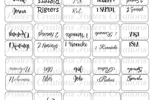 Bible Tabs double Sided printableblank Background afrikaans Version digital Download Etsy