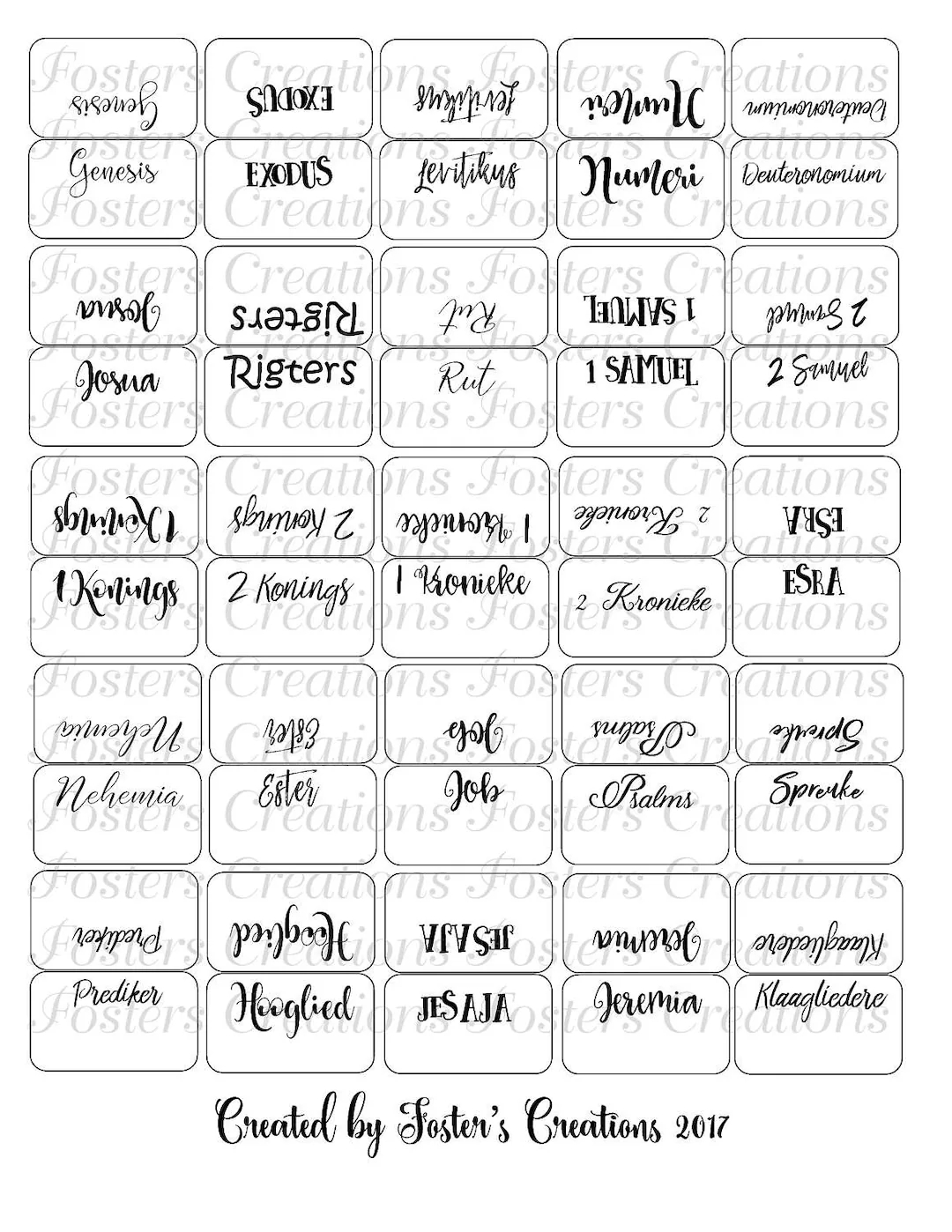 Bible Tabs double Sided printableblank Background afrikaans Version digital Download Etsy