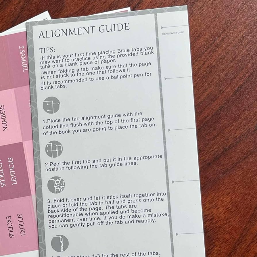 Bible Tab Alignment Guide Page Printable