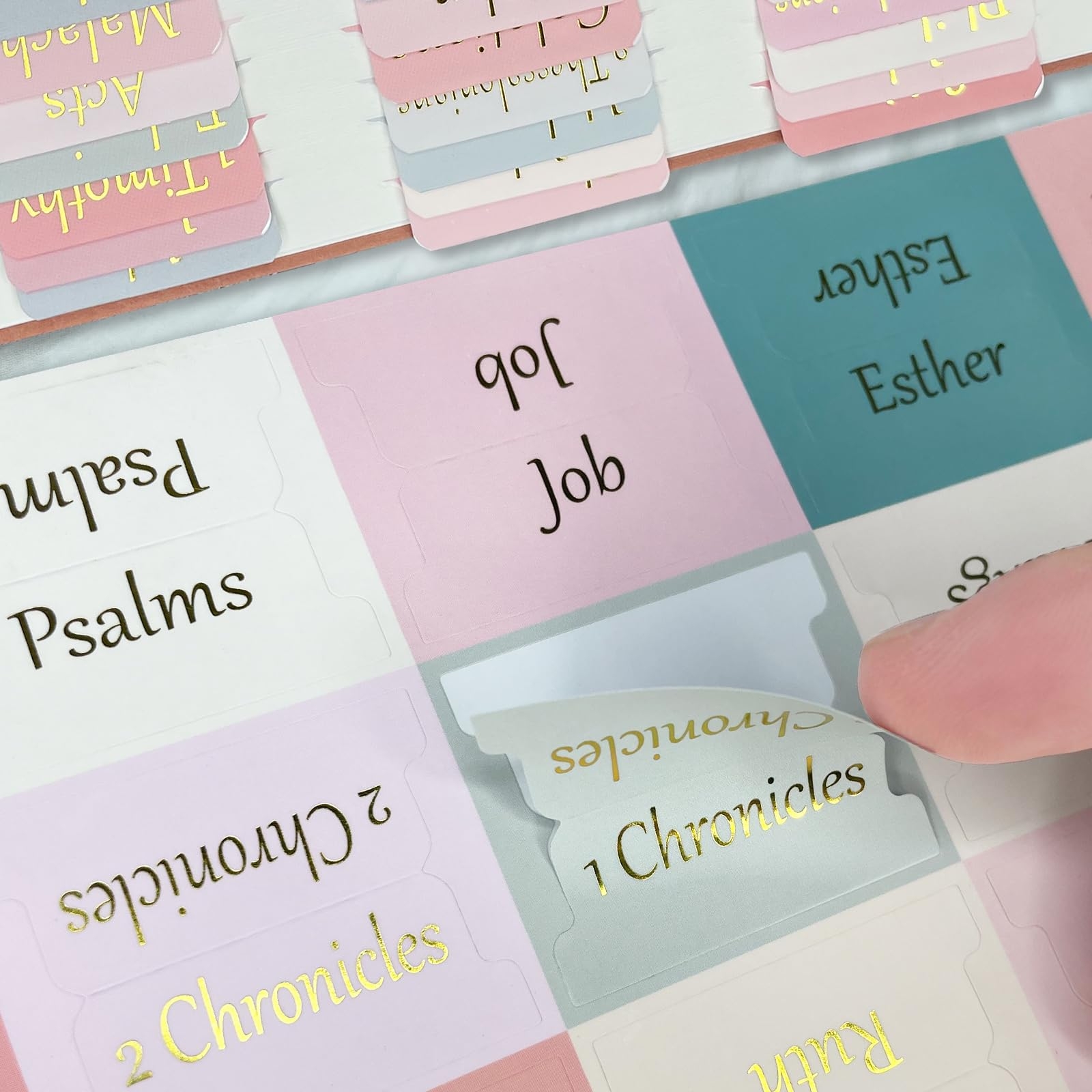 Bible Tabs Pink 96 Piece Pink Bible Tabs Set Gold Foil Index Labels For Old New Testament Includes 30 Blank Bible Pink