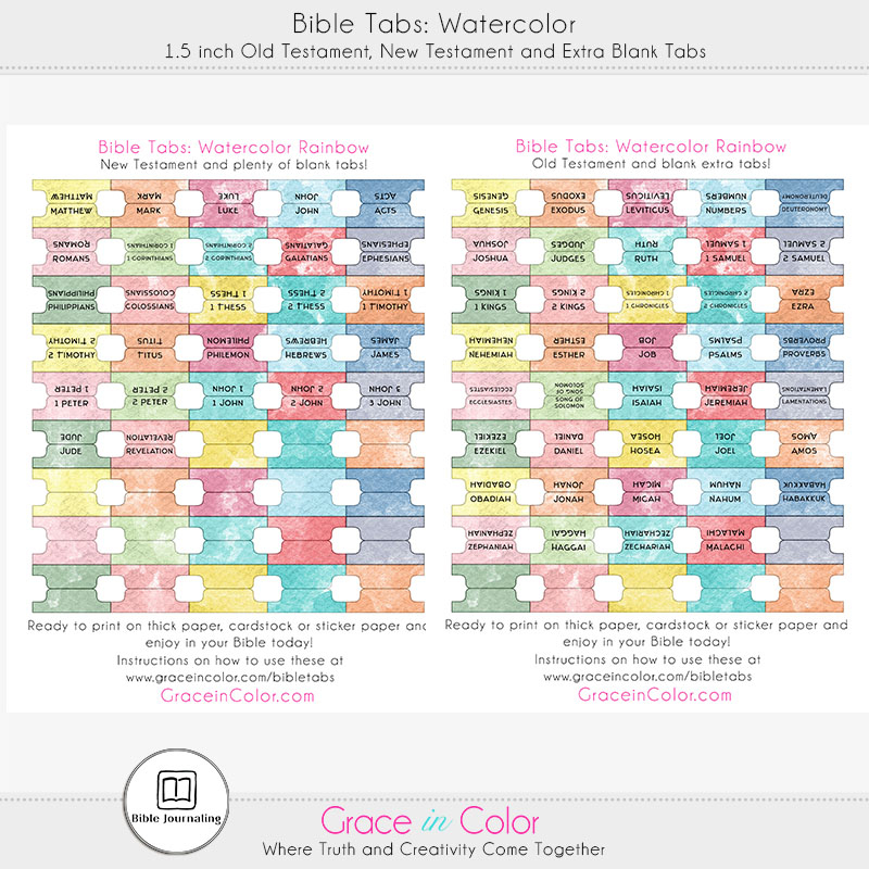 Bible Tabs Watercolor The Lilypad