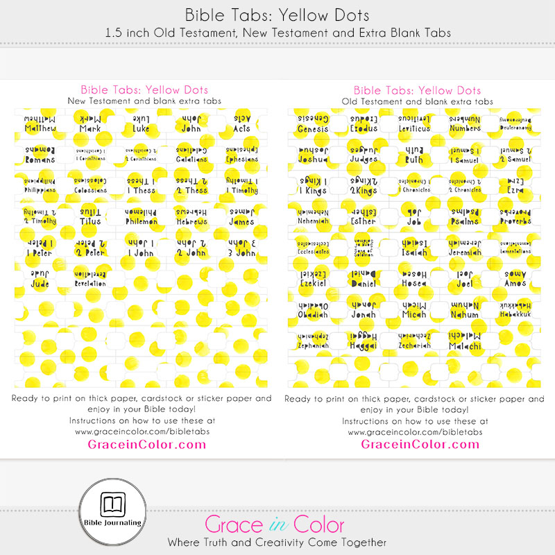 Bible Tabs Yellow Dots The Lilypad