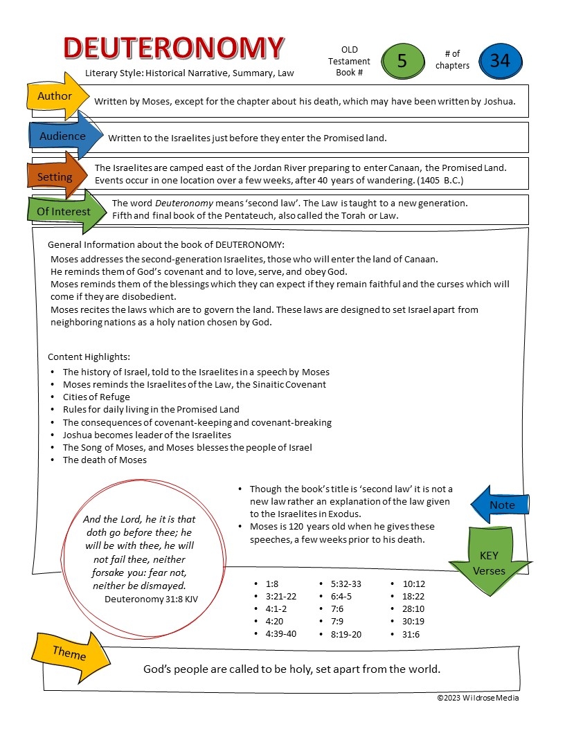 Bible Teaching Sheets The Old Testament KJV Edition Wildrose Media