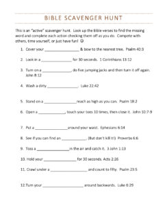 Bible Treasure Hunt Christian Scavenger Hunt Ideas Worksheets Library