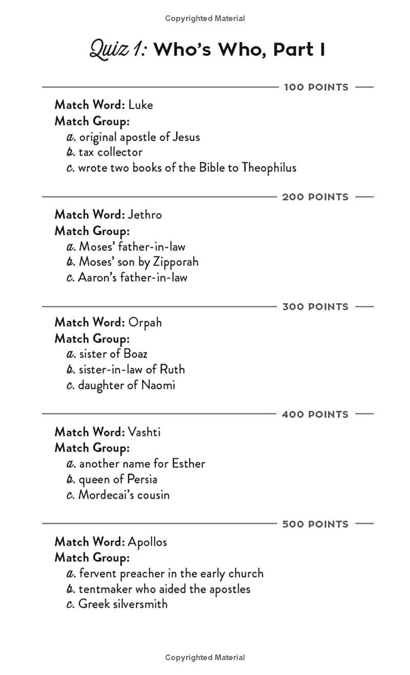 Bible Trivia 2 In 1 Match Em U0026 Connect The Thoughts 1000 Mind Stretching Questions 24 ISBN 9781636091228 