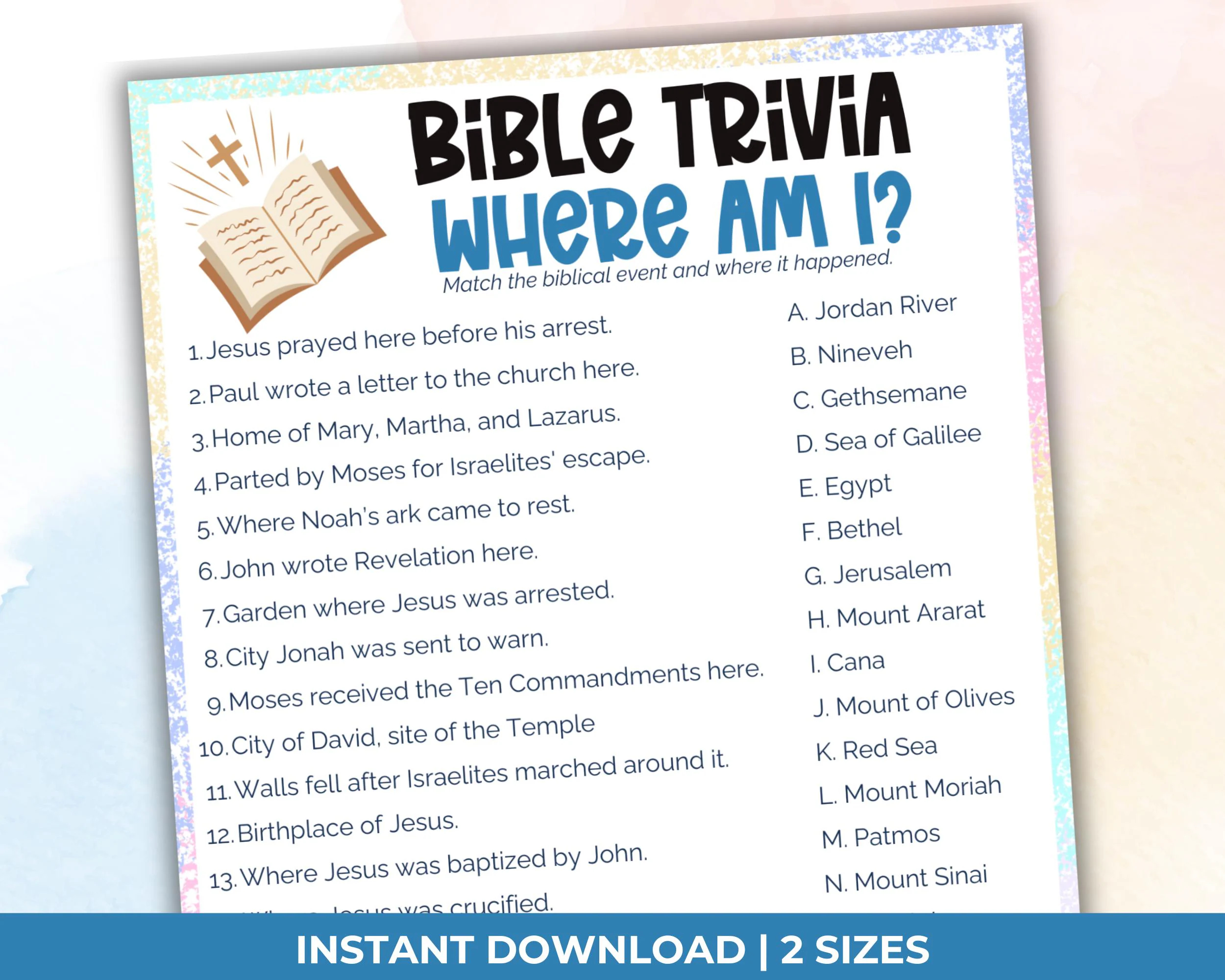 Bible Trivia Game For Adults Sunday School Games Bible Games For 