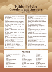 Bible Trivia Questions And Answers 10 Free PDF Printables Printablee
