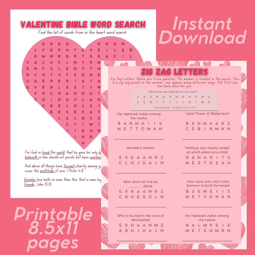 Bible Valentine Games Bible Verses About Love Christian Valentine s Day Valentine s Bible Games Bundle Church Valentine s Games Bible Game Etsy