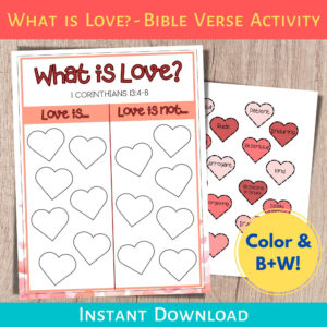 Bible Valentine Games Love Is Craft 1 Corinthians 13 Sunday School Lesson Kids Bible Lesson Love Bible Verse Printable What Is Love Etsy