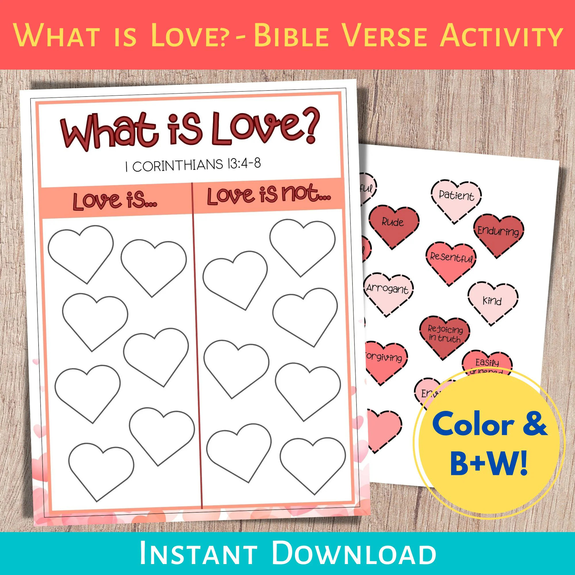 Bible Valentine Games Love Is Craft 1 Corinthians 13 Sunday School Lesson Kids Bible Lesson Love Bible Verse Printable What Is Love Etsy