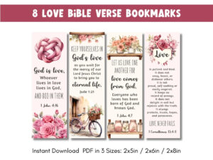 Bible Verse Bookmarks Printable Love Bookmarks Valentine Scripture Bookmarks Christian Valentine Scripture Cards And Gifts Etsy