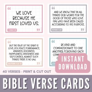 Bible Verse Cards Printable Scripture Cards Bible Memory Verse Mini Scripture Cards Etsy