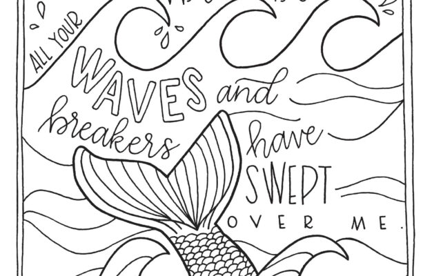 Bible Verse Coloring Page Psalm 42 7 Printable Coloring Page Bible Coloring Page Christian Kids Activity Sunday School Craft Mermaid Etsy Ireland