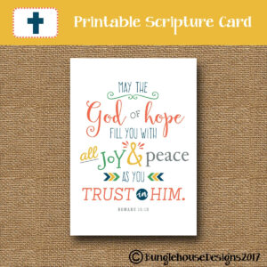 Bible Verse Encouragement Card Printable Christian Greeting Card Scripture Hope Card DIY PRINTABLE God Of Hope Romans 15 13 Card Etsy