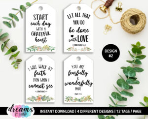 Bible Verse Gift Tags Christian Scripture Encouragement digital Download Etsy