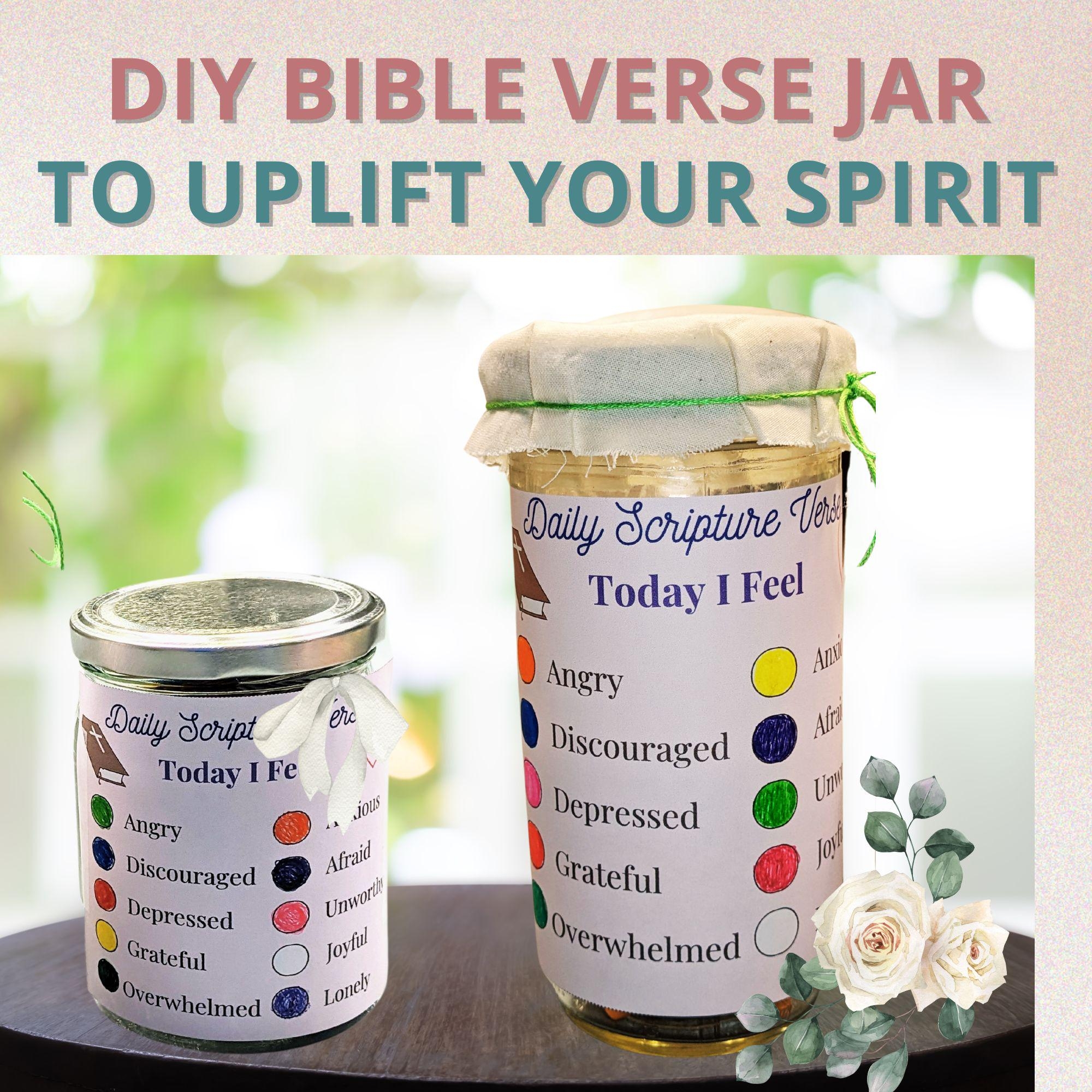 Bible Verse Jar DIY Scripture Jar Printable Bible Verses For Emotions Printable Bible Verses Daily Bible Verse Christian Gift Etsy