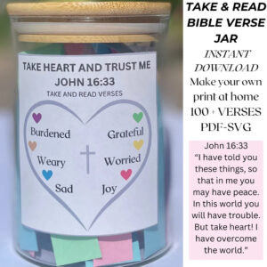 Bible Verse Jar Label DIY Scripture For Emotional Support digital Download Etsy