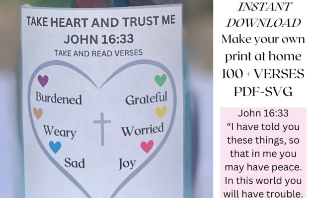 Bible Verse Jar Label DIY Scripture For Emotional Support digital Download Etsy