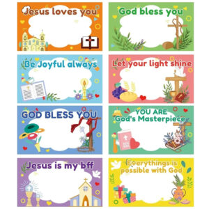 Bible Verse Name Tag Stickers 240Pcs Christian Religious Name Tags 3 5x2inch God Bless Self Adhesive Name Label Motivational Faith Decals For School