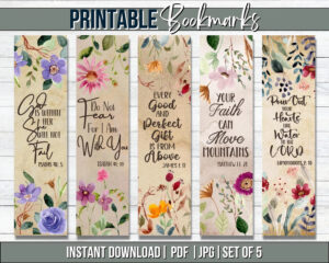 Bible Verse Printable Bookmarks Bible Bookmark Set Custom