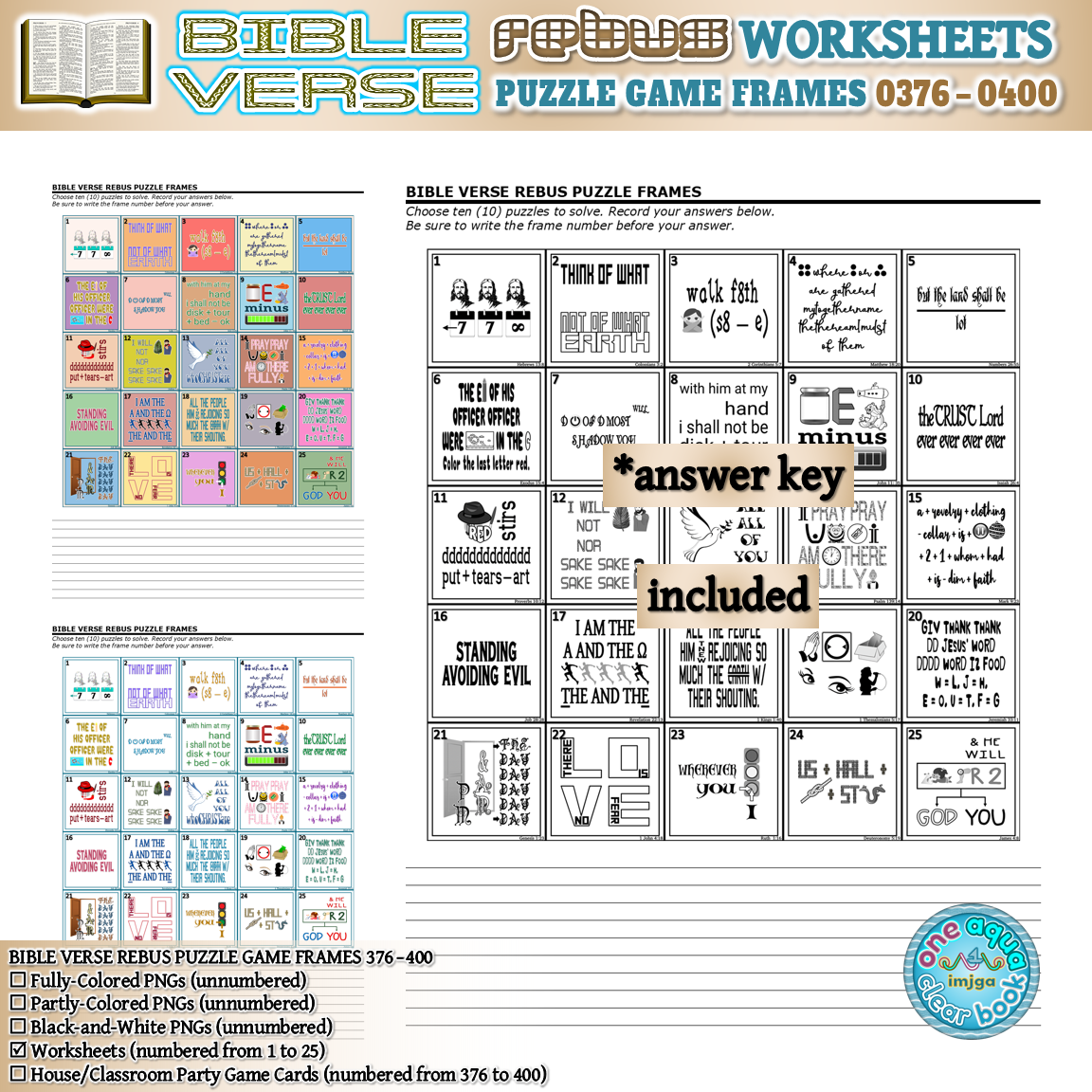 BIBLE VERSE Rebus Puzzle Game Frames 376 400 Worksheets Made By Teachers