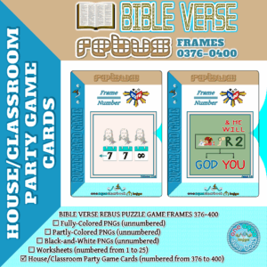 BIBLE VERSE Rebus Puzzle Party Game Cards 376 400 Made By Teachers