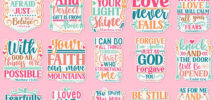 Bible Verse Sticker Bundle Bible Verse Sticker Bible Quotes Sticker Bible Printable Sticker Religious Sticker Bible Typography Sticker Etsy