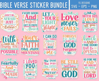 Bible Verse Sticker Bundle Bible Verse Sticker Bible Quotes Sticker Bible Printable Sticker Religious Sticker Bible Typography Sticker Etsy