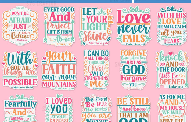 Bible Verse Sticker Bundle Bible Verse Sticker Bible Quotes Sticker Bible Printable Sticker Religious Sticker Bible Typography Sticker Etsy