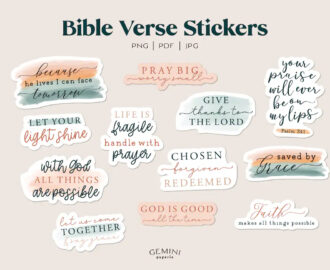 Bible Verse Sticker Bundle Religious Quote Stickers Religious Printable Stickers Bundle DIY Laptop Decal Print Cut Bible Stickers Etsy