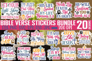 Bible Verse Stickers Bundle Bible SVG By Design Get TheHungryJPEG