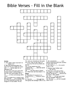 Bible Verses Fill In The Blank Crossword WordMint