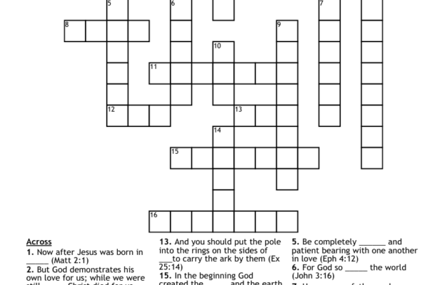 Bible Verses Fill In The Blank Crossword WordMint